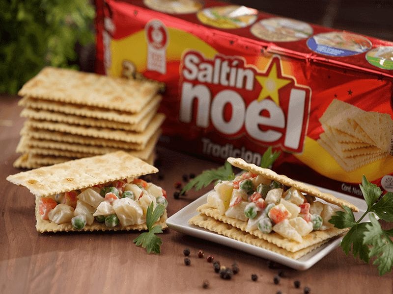 Receta Ensalada rusa con Galletas Saltín Noel tradicional